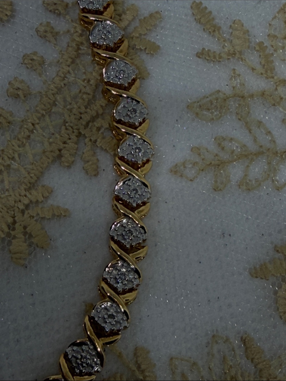 Vintage Estate Marquise Diamond Tennis Bracelet Gold-Finished 925 Sterling - Picture 6 of 9
